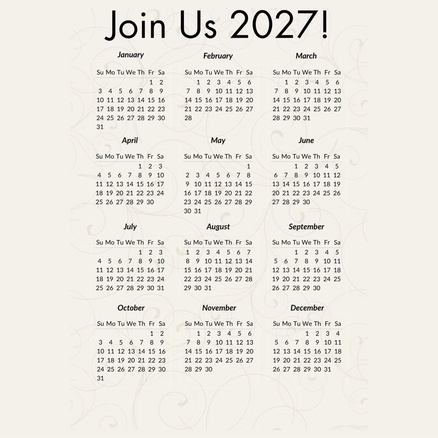 Elegant Minimalistic 2027 Calendar Planner (7.5 x 5.5 in) (5)